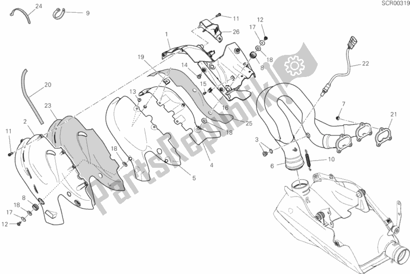 Alle onderdelen voor de 31b - Uitlaatsysteem van de Ducati Streetfighter V4 1103 2020